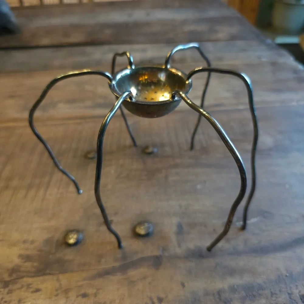 Vintage Silver Metal Spider Tea Strainer Gothic Oddity Decor Michael Aram